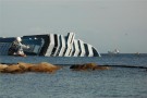 The Costa Concordia with Salina Bay to the right