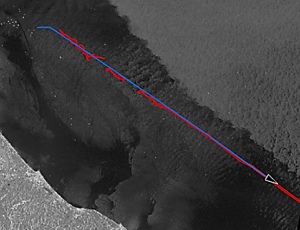 Oil spill vessel track